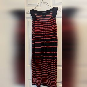 Red and black striped dress